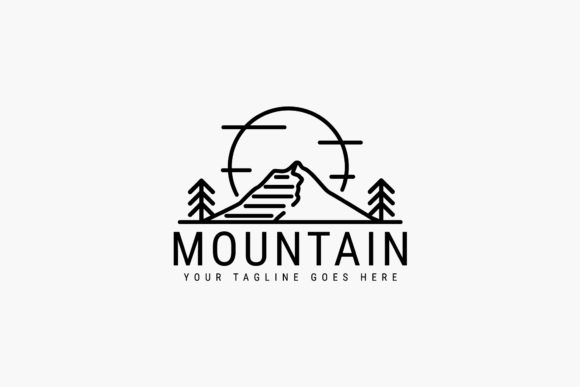 Download Mountain Line Art Minimalist Logo Design - Logo design Collection