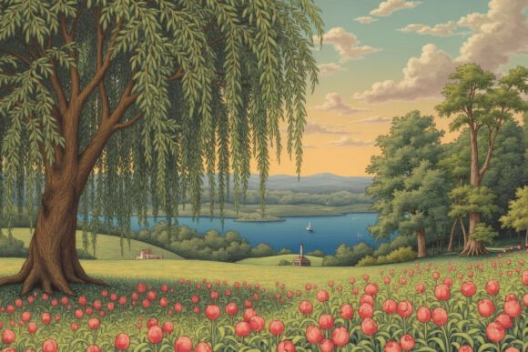 Download Painting Lush Forest Landscape Backgroun - Forest Collection