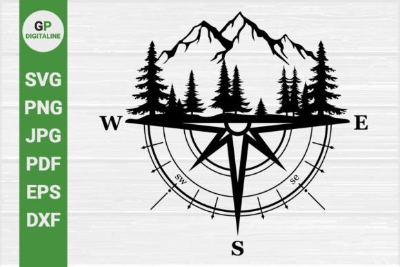 Download Forest, Mountain and Compass SVG - Forest Collection
