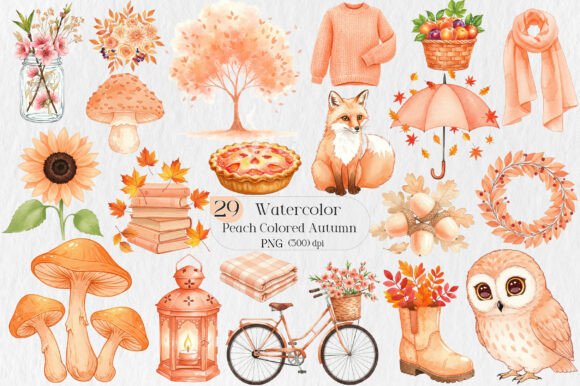 Download Peach Colored Autumn Clipart - Autumn Collection