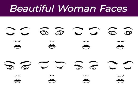 Download Woman Faces Illustrations - Faces Collection