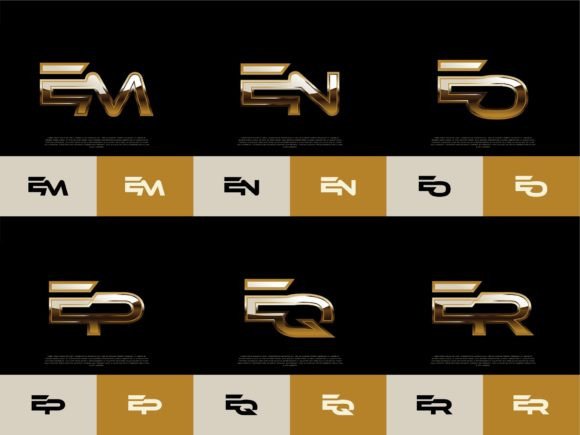 Download 6 Sets of EM-ER Initials Luxury Logos - Premium Resources