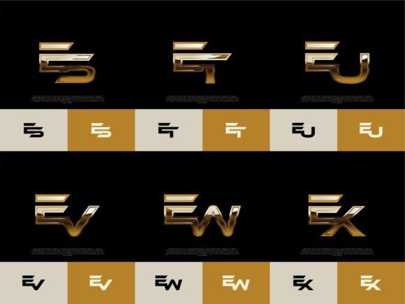 Download 6 Sets of ES-EX Initials Luxury Logos - Premium Resources