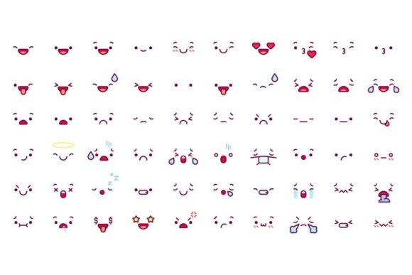 Download Cute Emoticon Emoji Faces. Cartoon - Premium Resources