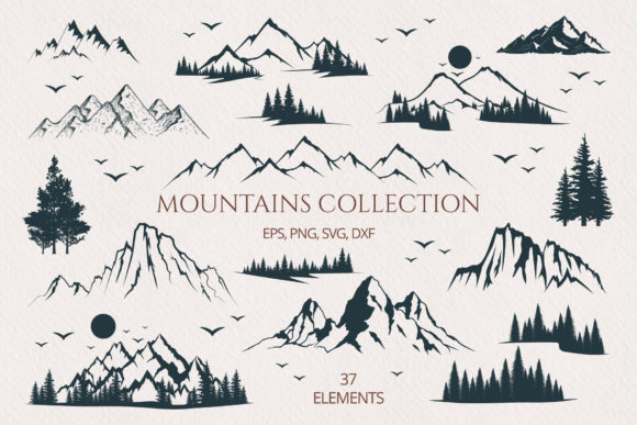 Download Hand Drawn Mountains &amp; Forest Collection - Forest Collection